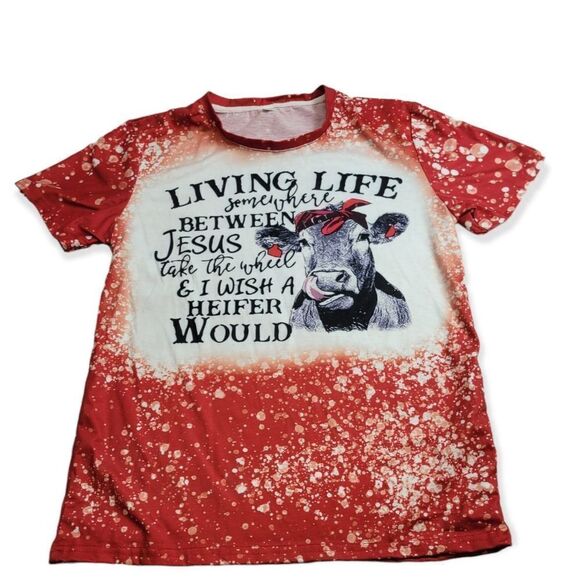 Living Life cow shirt S - Picture 1 of 3